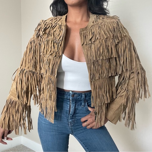 Vintage Full Fringe 100% Leather Jacket - Picture 3 of 15